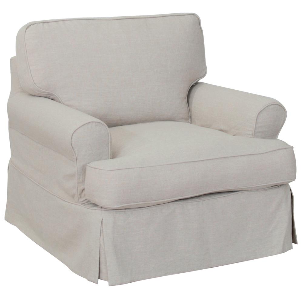 Sunset Trading Horizon Slipcovered T-Cushion Chair | Light Gray. The main picture.
