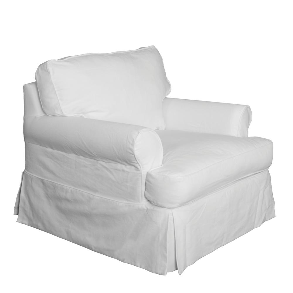 Horizon Slipcovered T-Cushion Chair. Picture 1
