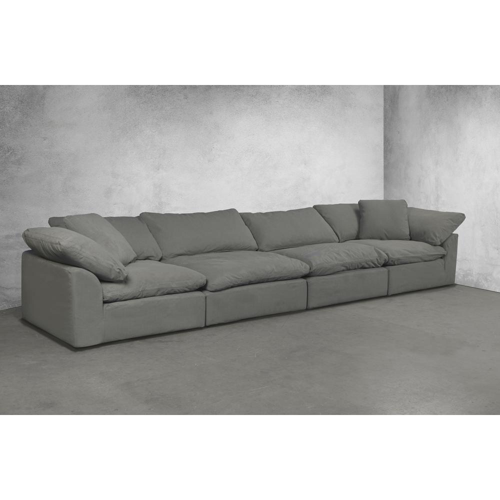 Sunset Trading Cloud Puff 2 Piece 88" Wide Slipcovered Modular Sectional Sofa |Large Loveseat | Stain Resistant Performance Fabric | Gray. Picture 12