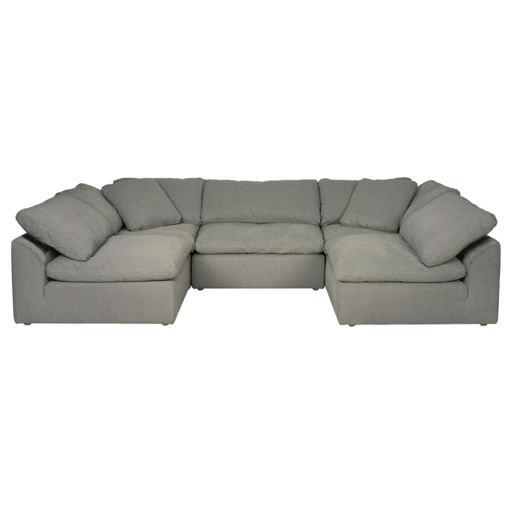 Sunset Trading Cloud Puff 2 Piece 88" Wide Slipcovered Modular Sectional Sofa |Large Loveseat | Stain Resistant Performance Fabric | Gray. Picture 20