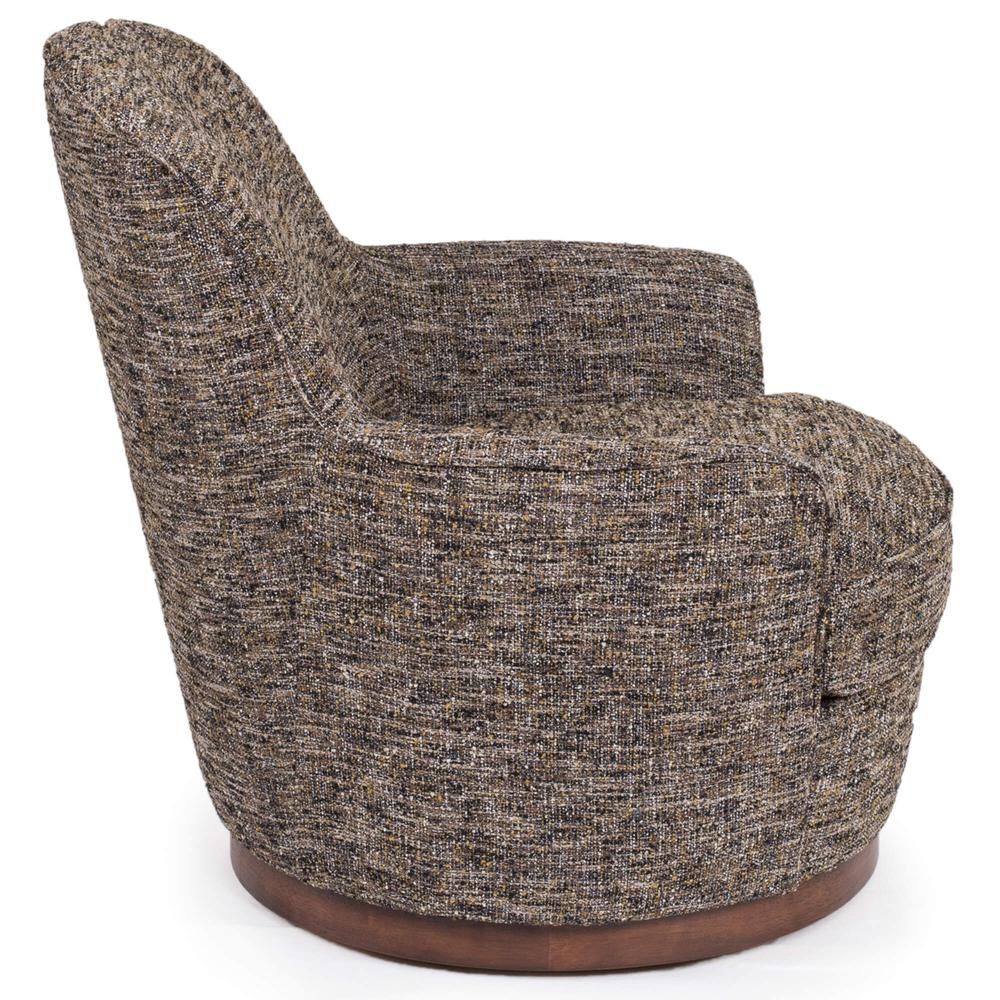 Sunset Trading Heathered Black Brown Soft Tweed Swivel Chair | Low Back | T Cushion. Picture 2