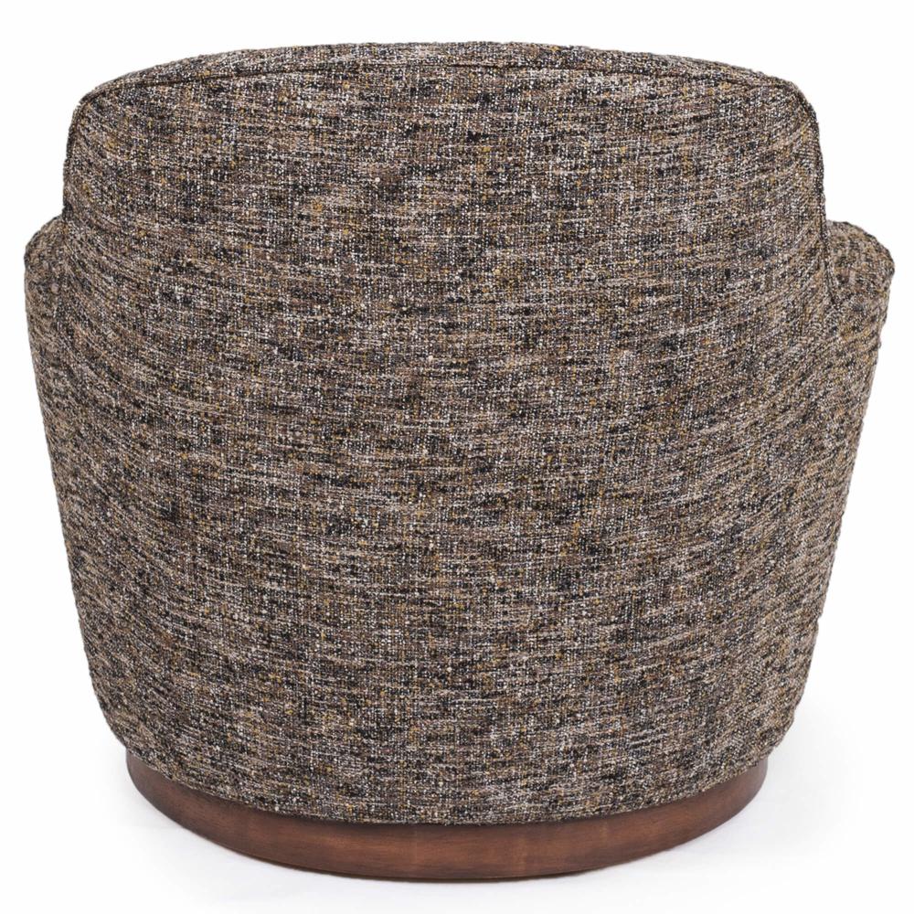Sunset Trading Heathered Black Brown Soft Tweed Swivel Chair | Low Back | T Cushion. Picture 4
