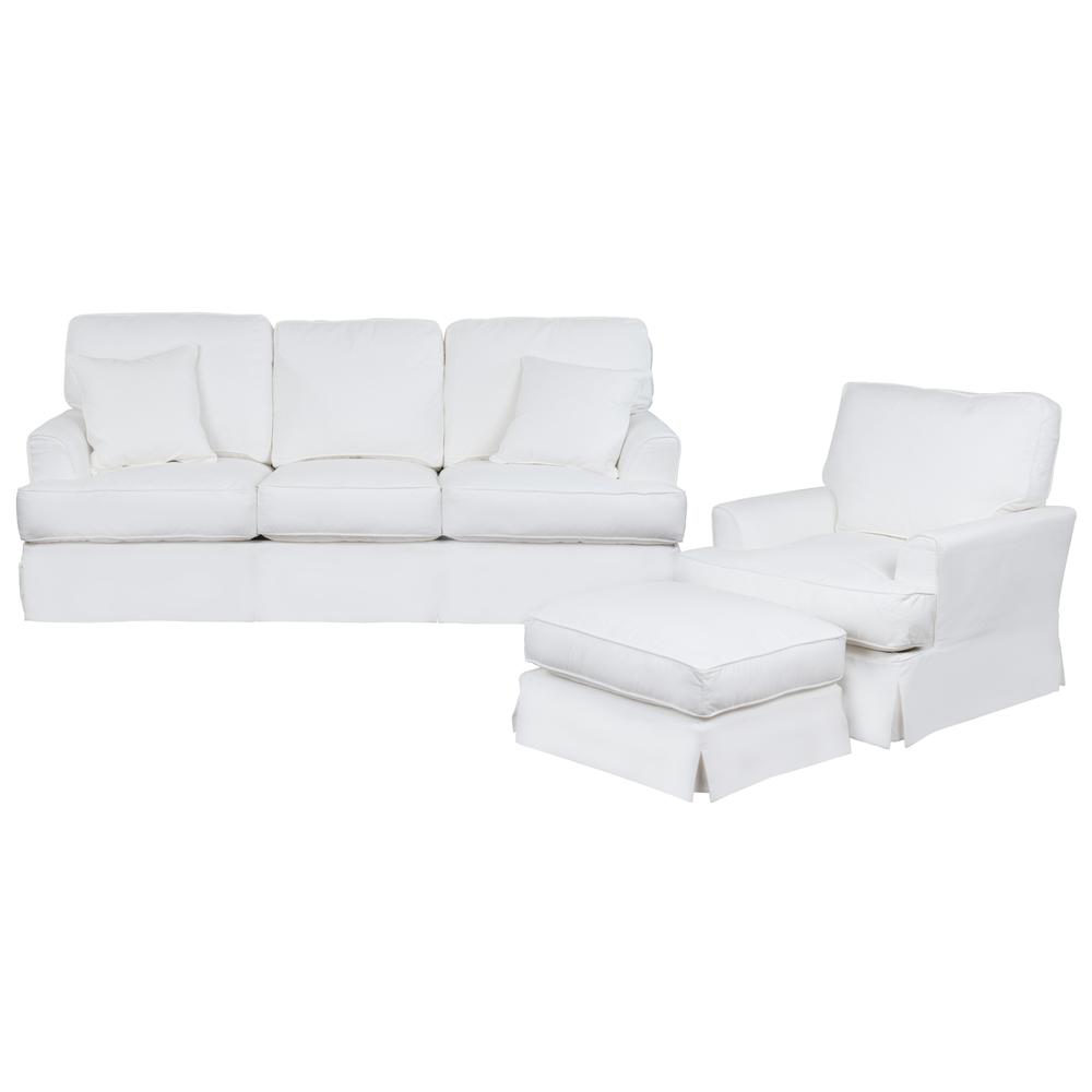 Ariana 3 Piece Slipcovered Living Room Set. Picture 3