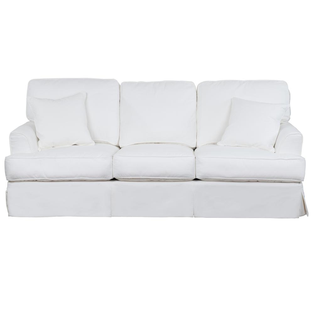 Sunset Trading Ariana Slipcovered Sofa | Stain Resistant Performance Fabric | White. Picture 5