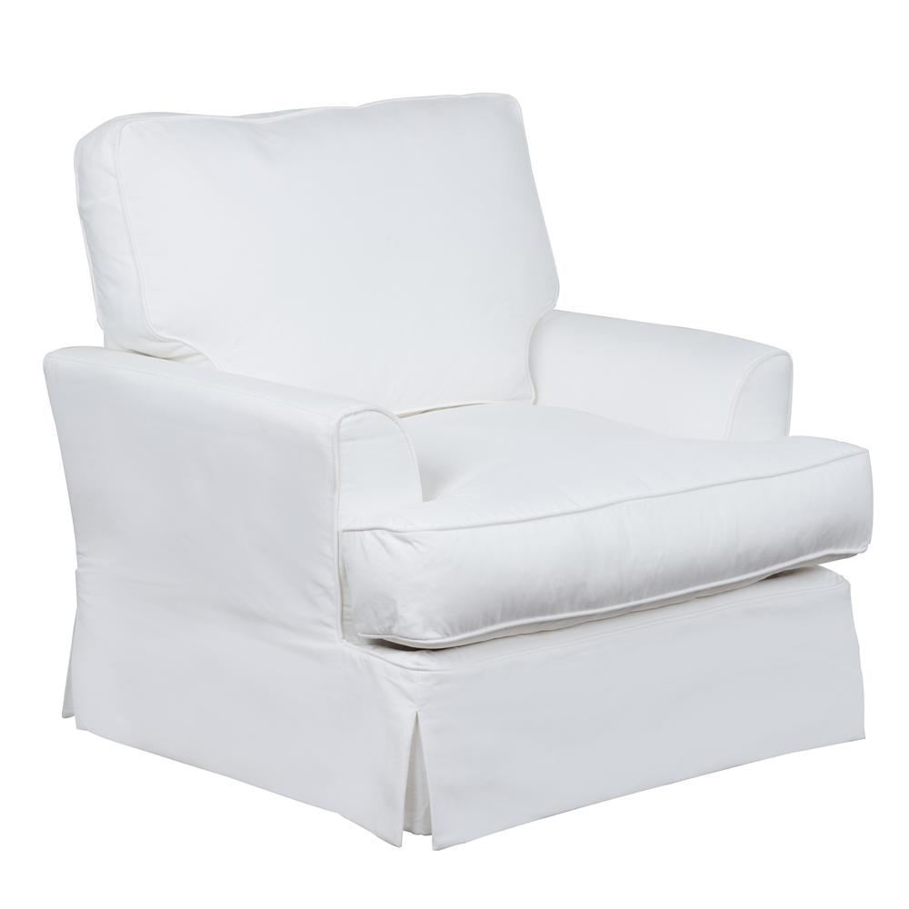 Ariana Slipcovered Chair with Ottoman. Picture 4