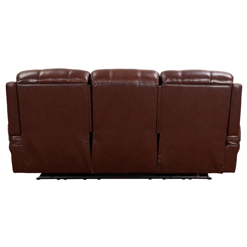 Sunset Trading Luxe Leather Reclining Sofa with Power Headrest | 3 Seater | Dual Recline | USB Ports | Brown. Picture 10