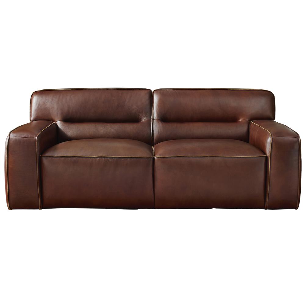 Milan Leather Loveseat. Picture 4