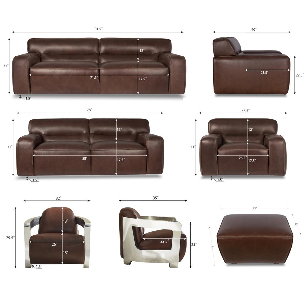 Milan Leather Loveseat. Picture 6