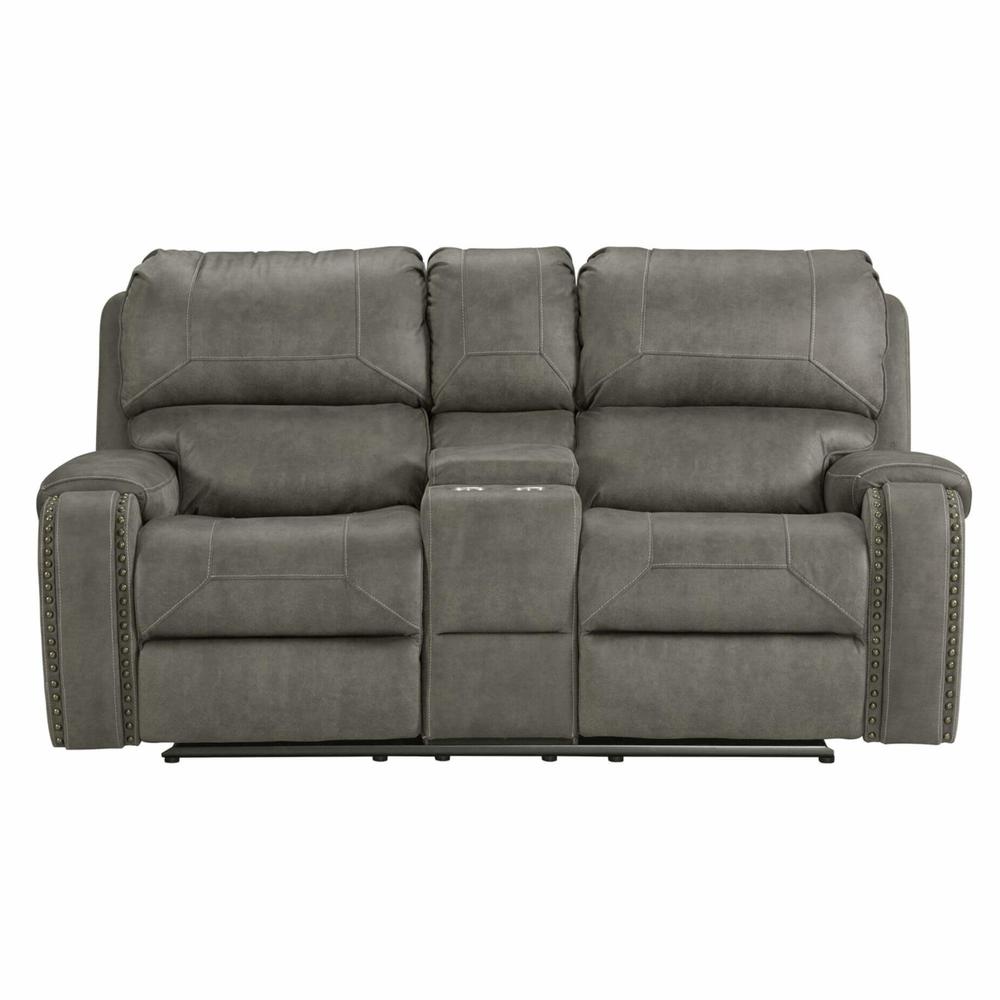 Calvin 78" Wide Dual Reclining Loveseat with Storage Console. Picture 1
