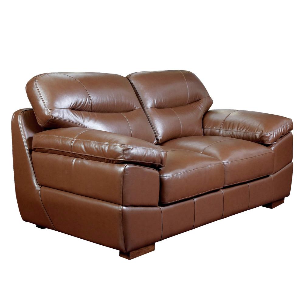 Jayson 73" Wide Top Grain Leather Loveseat. Picture 4