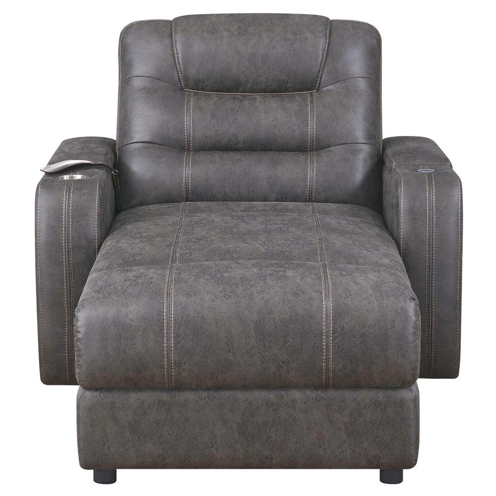 Power Reclining Chaise Lounge Chair with Arms. Picture 6