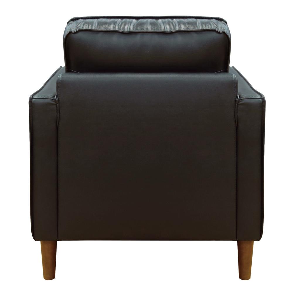 Prelude 32" Wide Black Top Grain Leather Armchair. Picture 4