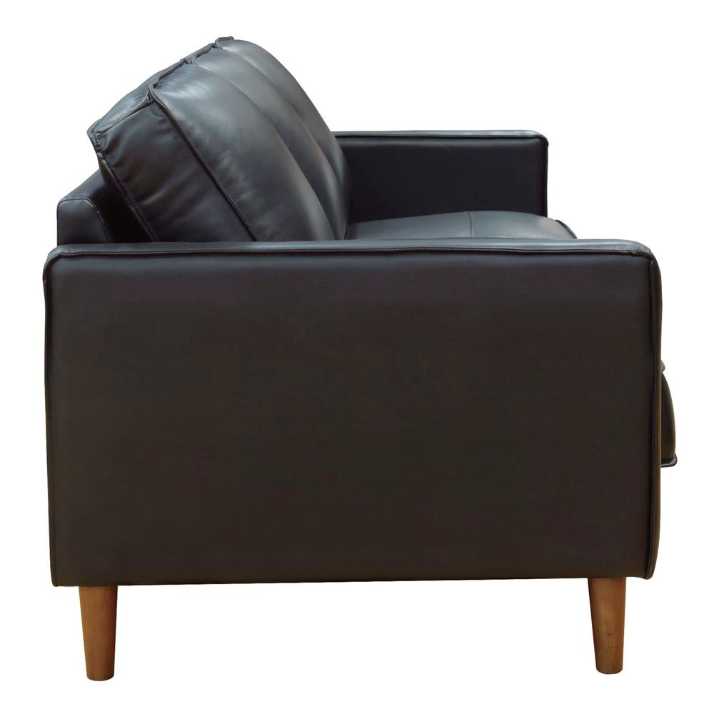 Prelude 79" Wide Black Top Grain Leather Sofa. Picture 4