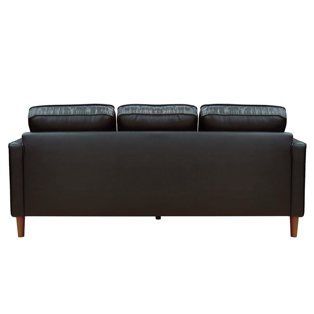 Prelude 79" Wide Black Top Grain Leather Sofa. Picture 5