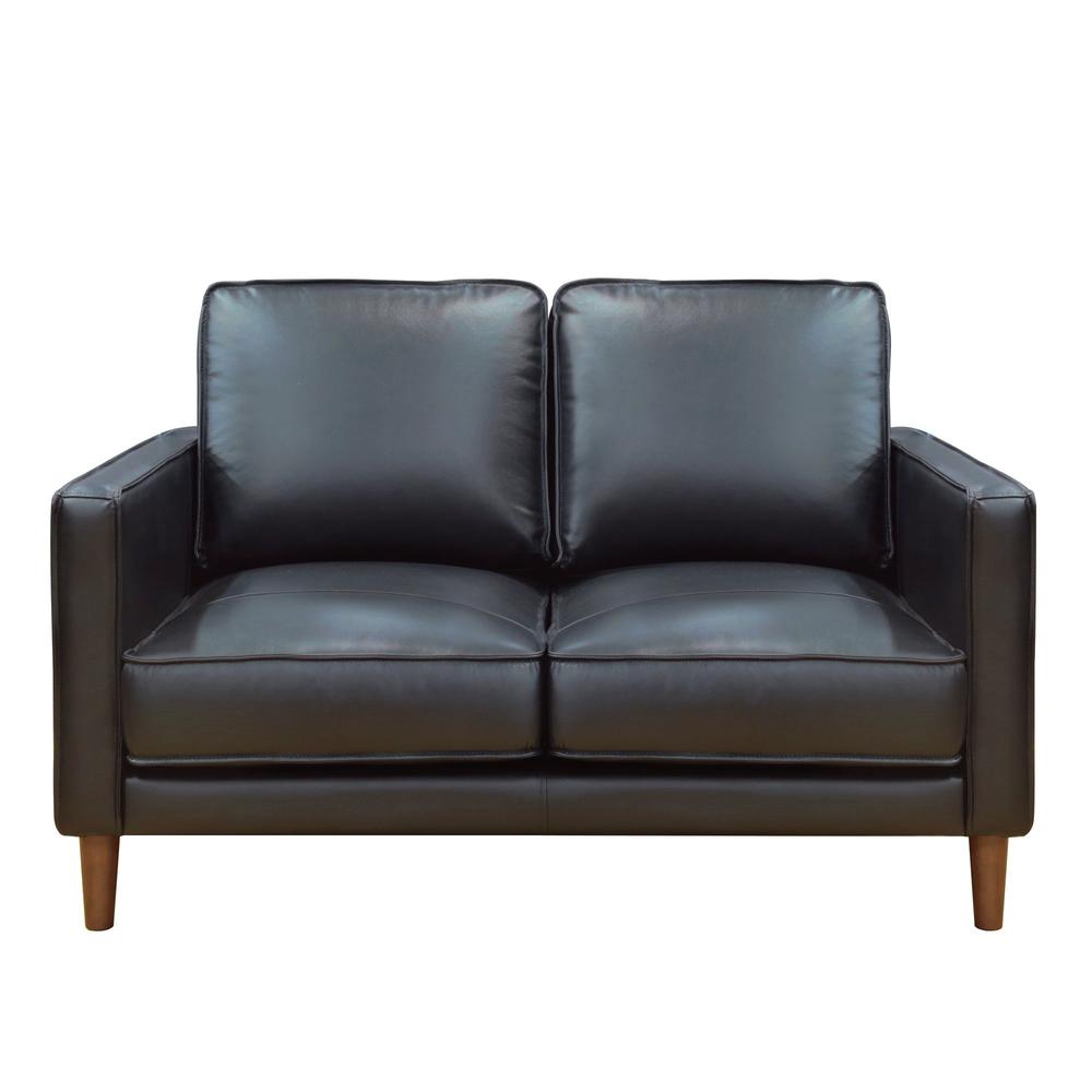 Prelude 3 Piece Black Top Grain Leather Living Room Set. Picture 4