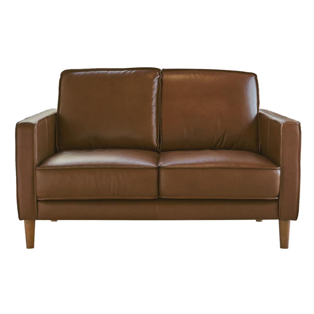 Prelude 55" Wide Top Grain Leather Loveseat. Picture 2