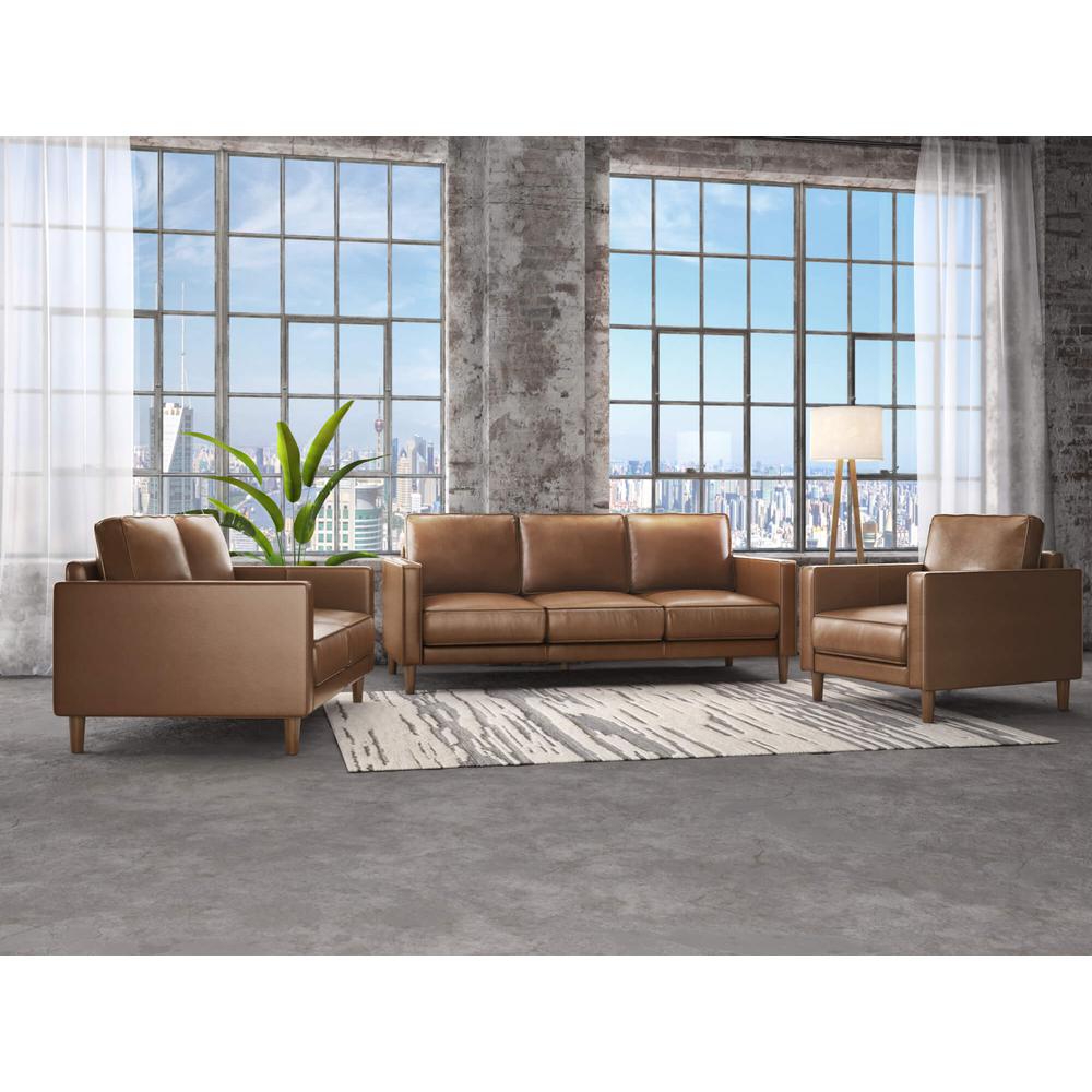 Prelude 3 Piece Top Grain Leather Living Room Set. Picture 1