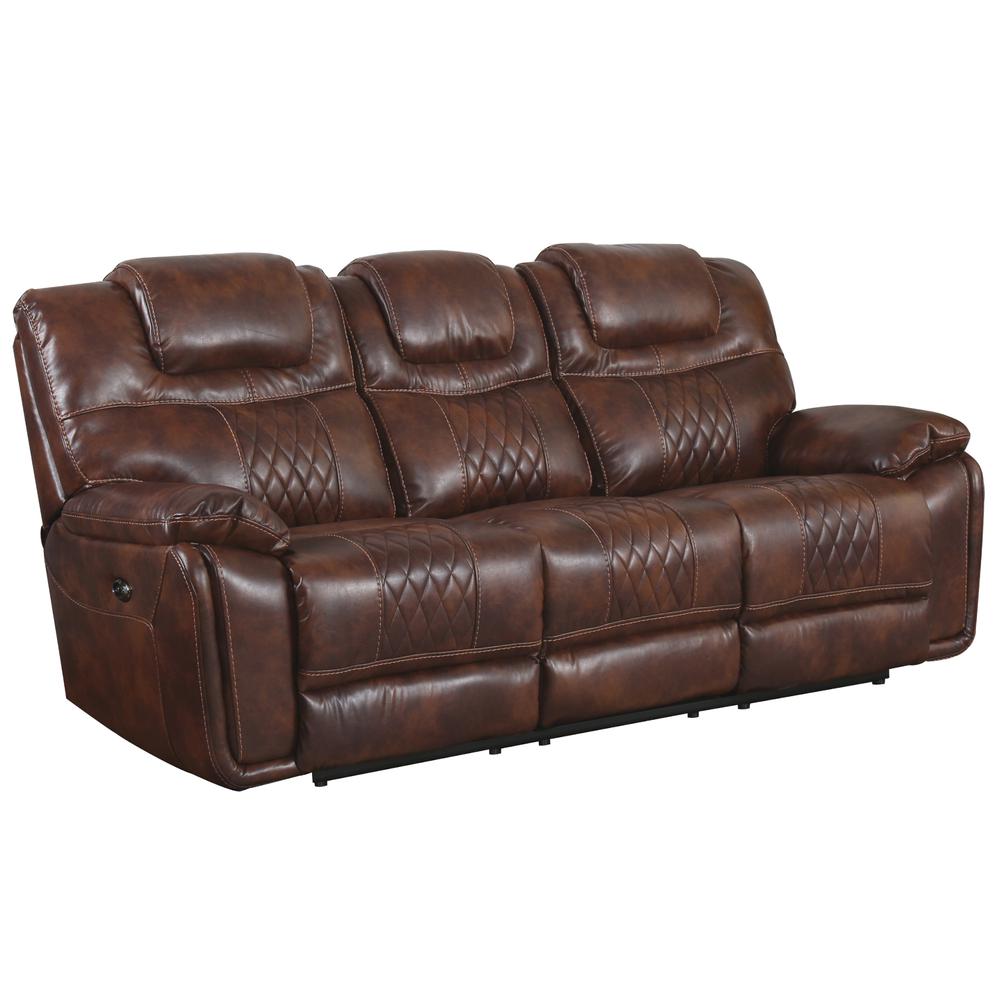 Sunset Trading Diamond Power Dual Reclining Sofa |Brown Leather Gel. Picture 3