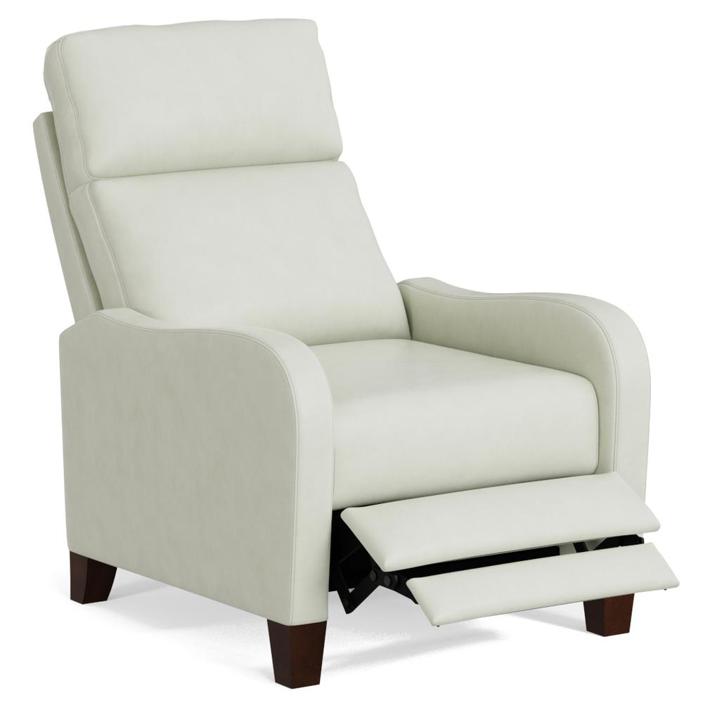 Sunset Trading Dana Pushback Leather Recliner | Pearl White. Picture 1