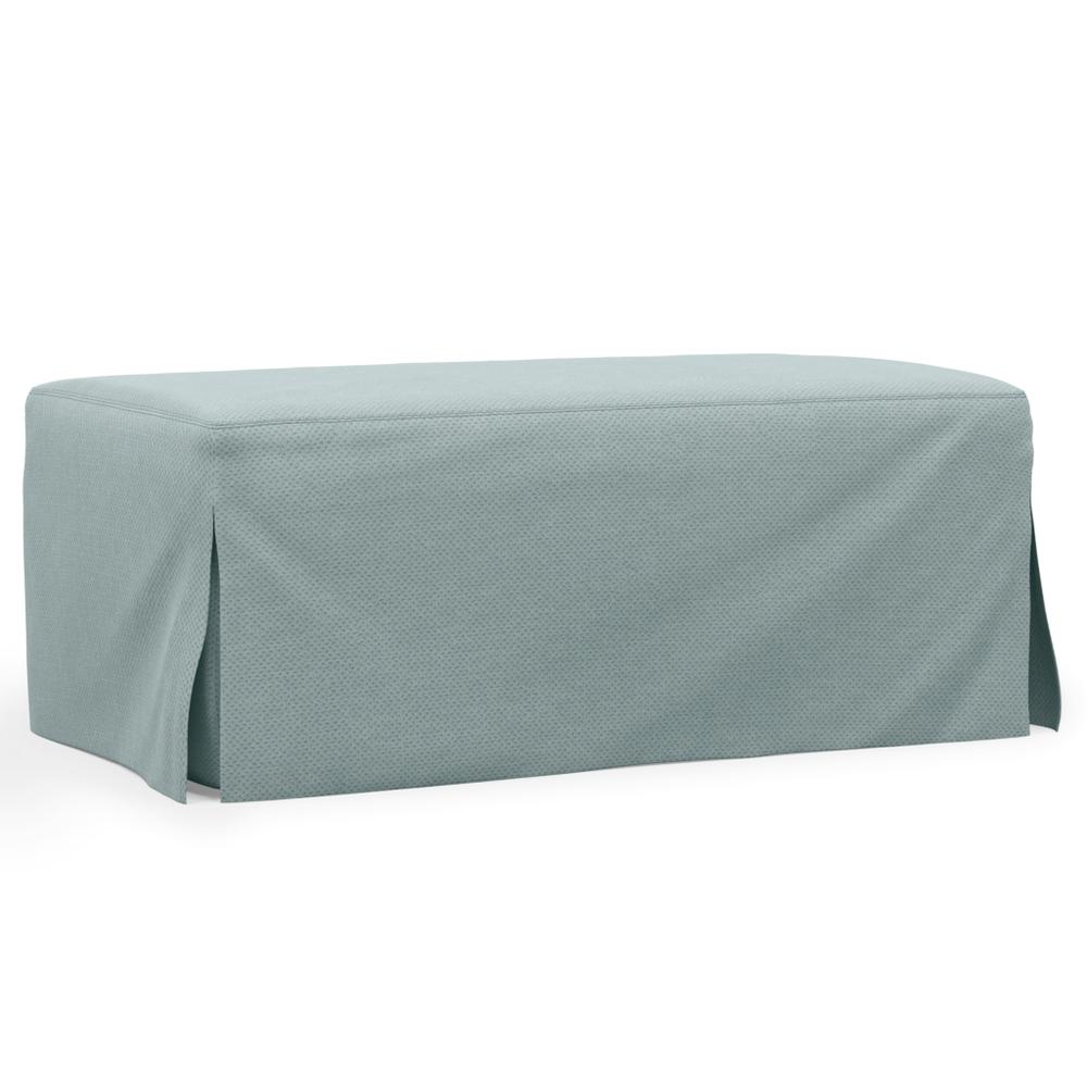 Sunset Trading Newport Slipcover Only for 44" Wide Ottoman | Stain Resistant Performance Fabric | Ocean Blue. Picture 3