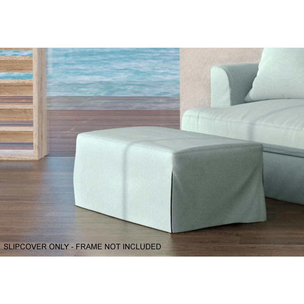 Sunset Trading Newport Slipcover Only for 44" Wide Ottoman | Stain Resistant Performance Fabric | Ocean Blue. Picture 1
