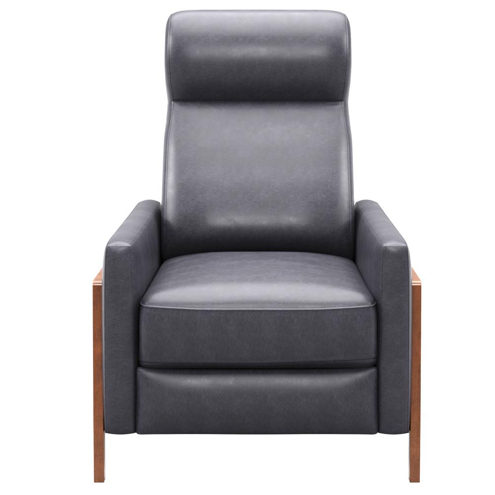 Sunset Trading Edge Pushback Leather Recliner | Manual Reclining Chair | Thin Track Arms | Gray. Picture 3