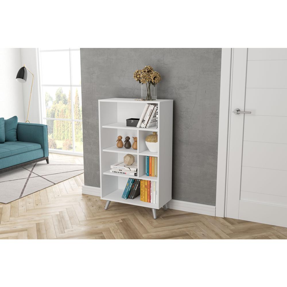 Bristol 4 Shelf Bookcase - White. Picture 5