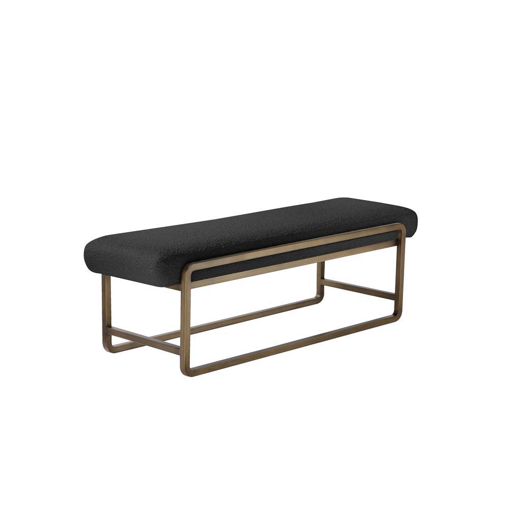 Cole Bench in Brass with Black Boucle. Picture 1