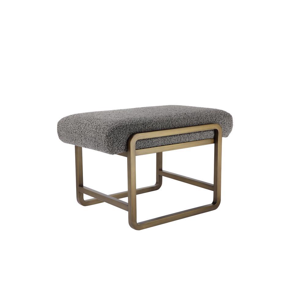 Cole Stool in Brass with Grey Boucle. Picture 1