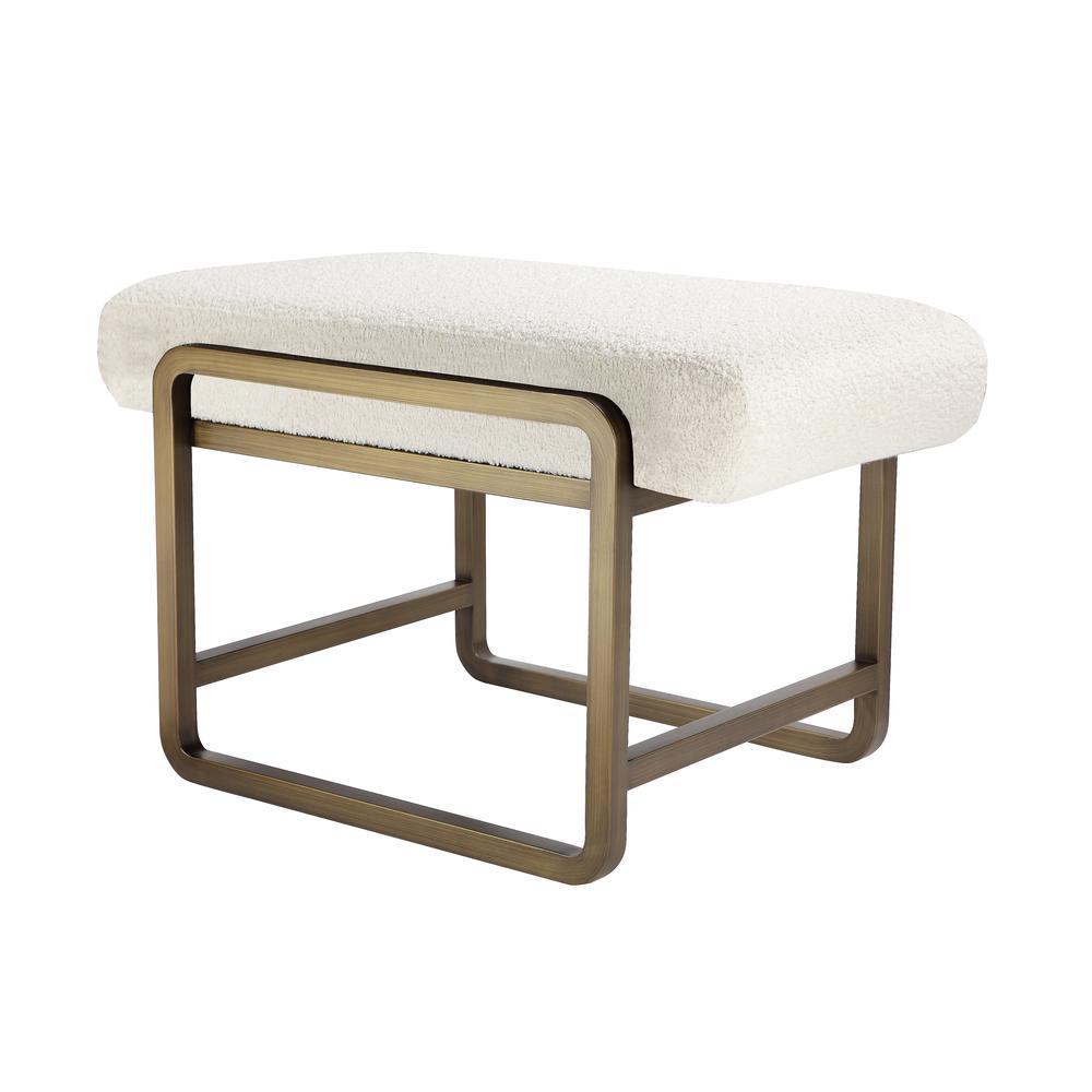 Cole Stool in Brass with Ivory Boucle. Picture 1