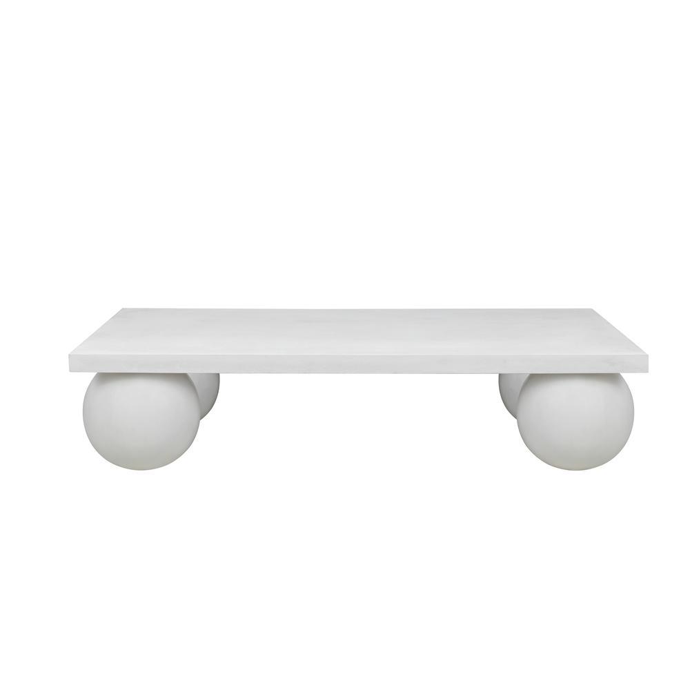 Dani Rectangle Coffee Table Large In Ivory Concrete. Picture 1