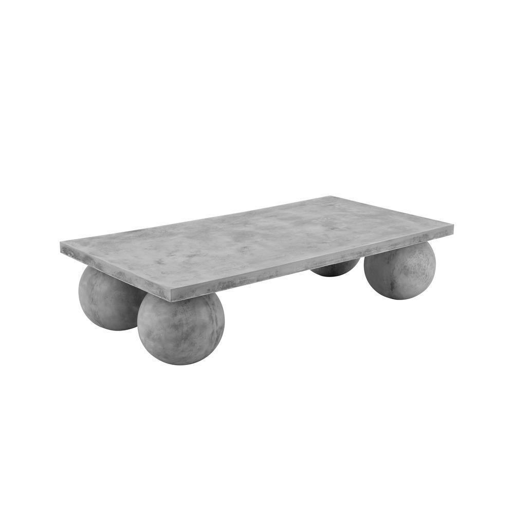 Dani Rectangle Coffee Table Large In Light Grey Concrete. Picture 2