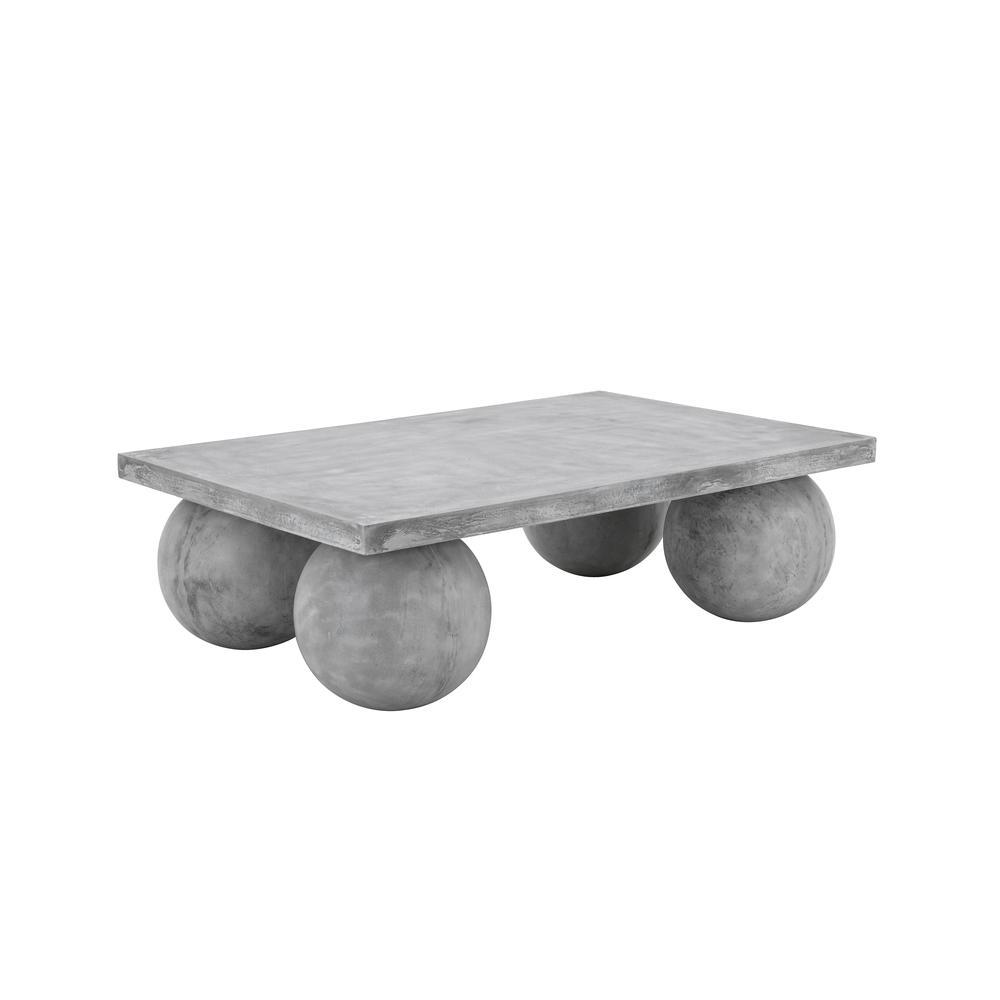 Dani Rectangle Coffee Table Medium In Light Grey Concrete. Picture 1