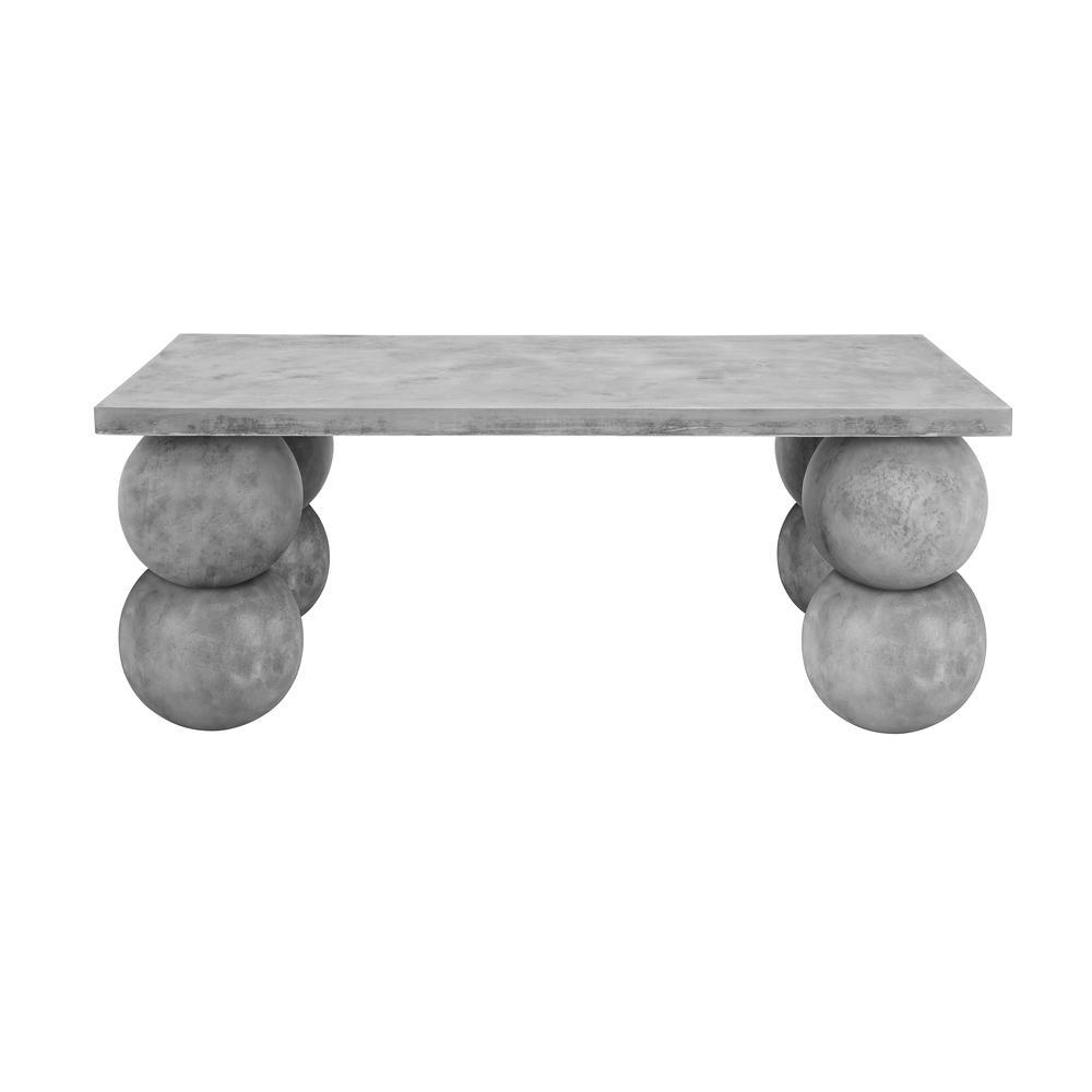 Dani Rectangle Entryway Table Large in Light Grey Concrete. Picture 1