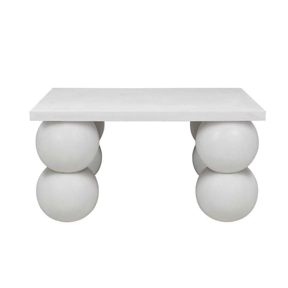 Dani Rectangle Entryway Table Medium in Ivory Concrete. Picture 1