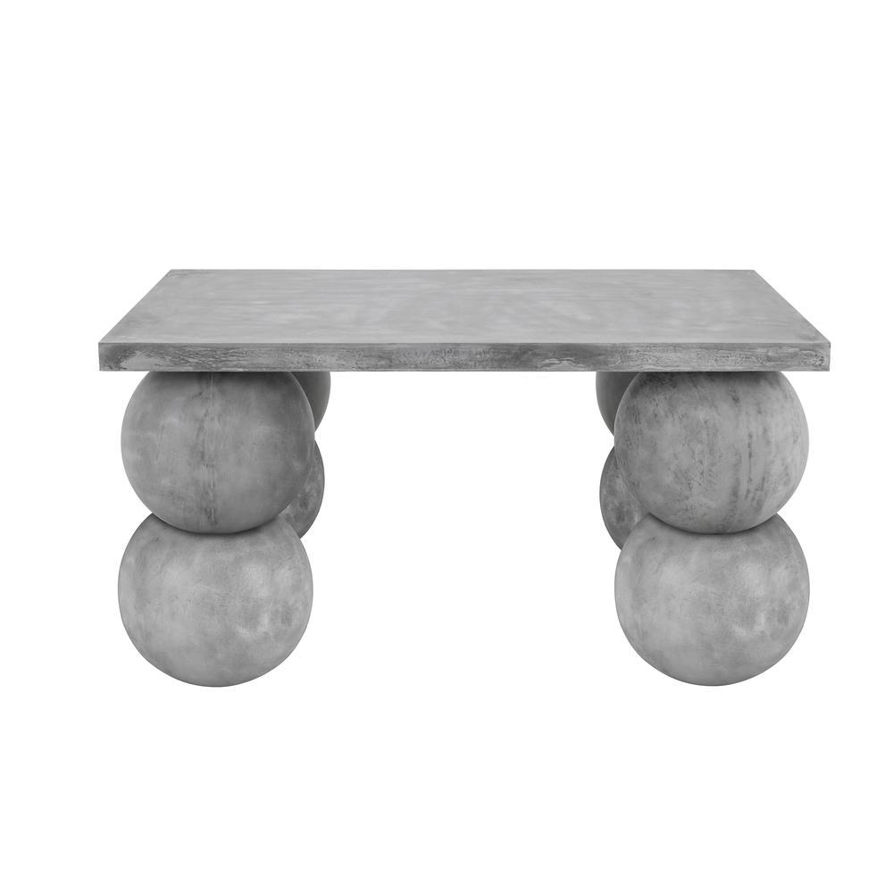 Dani Rectangle Entryway Table Medium in Light Grey Concrete. Picture 1