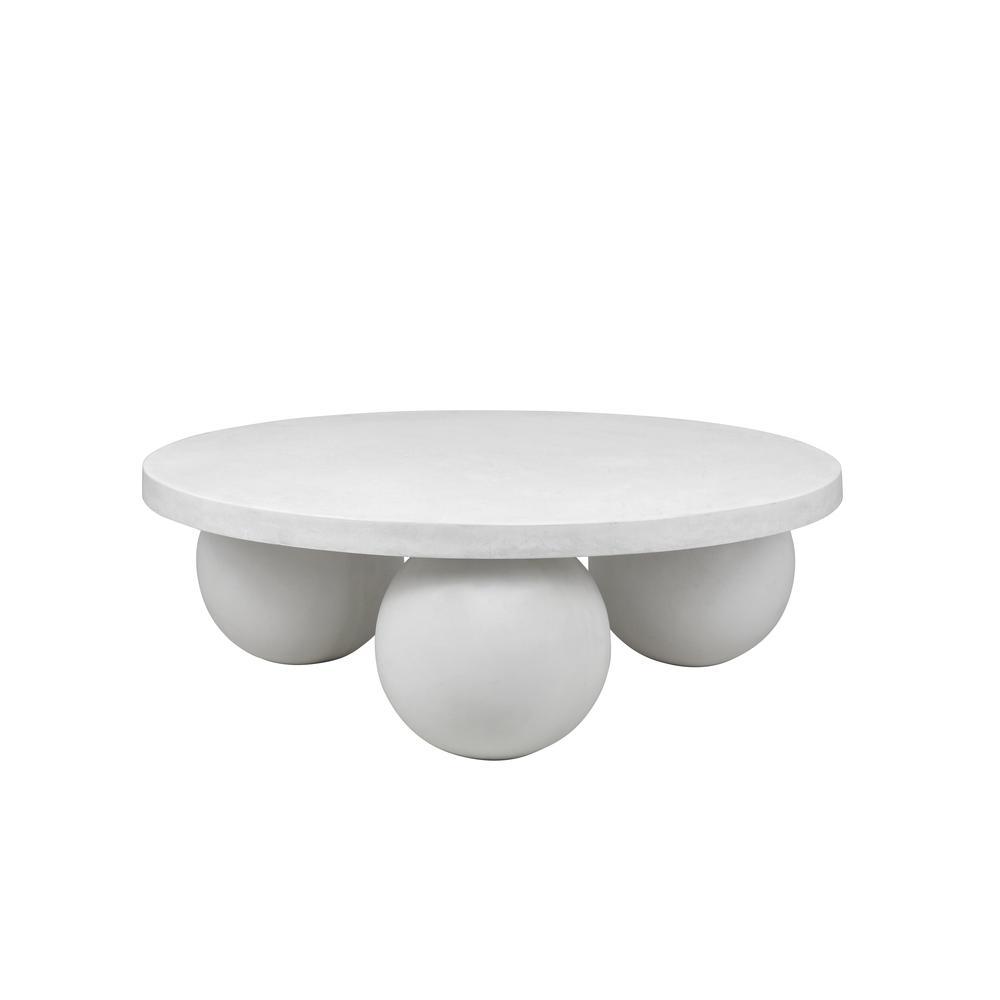 Dani Round Coffee Table Medium In Ivory Concrete. Picture 1