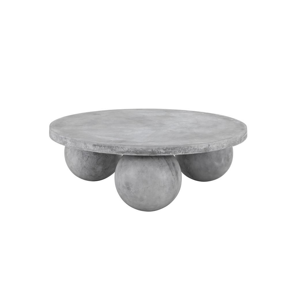 Dani Round Coffee Table Medium In Light Grey Concrete. Picture 1