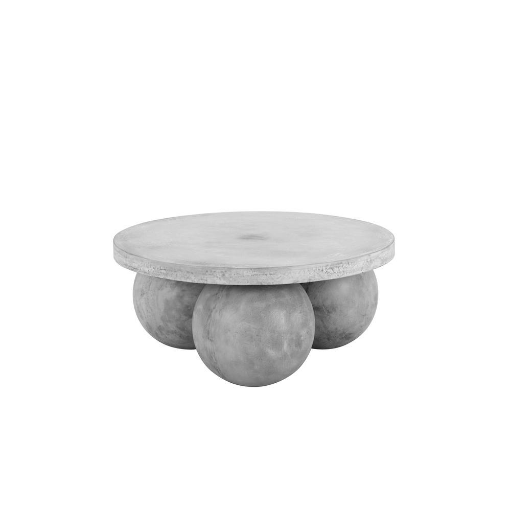 Dani Round Coffee Table Small In Light Grey Concrete. Picture 1