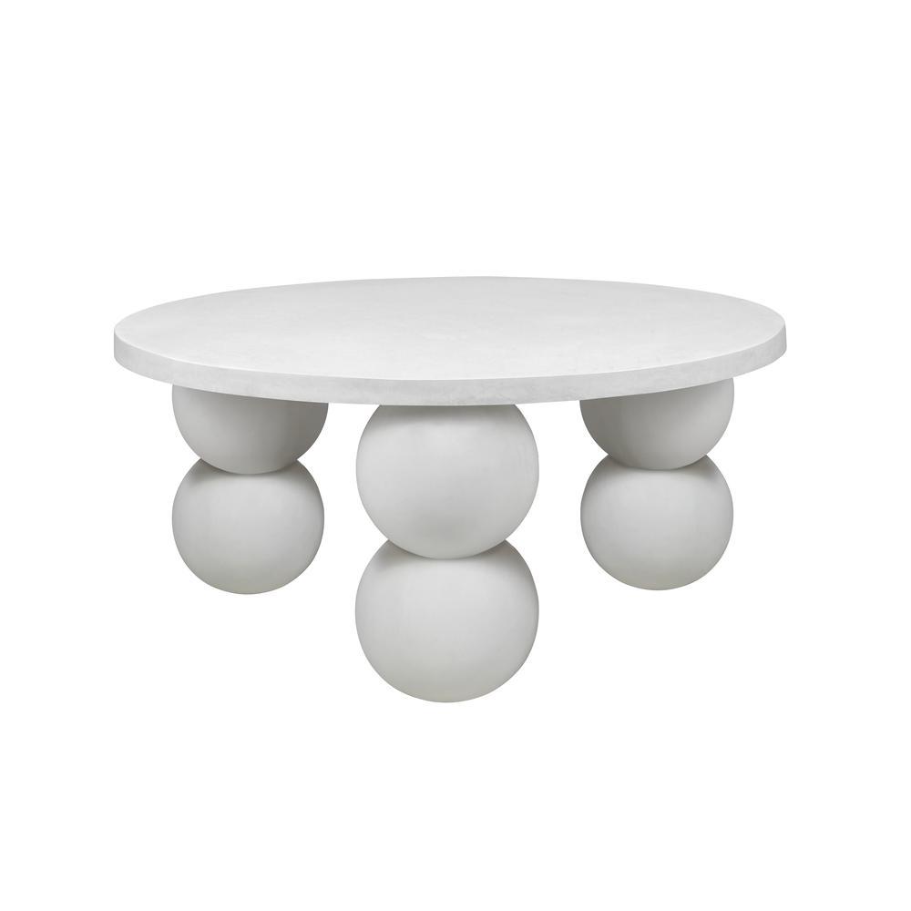 Dani Round Entryway Table Large in Ivory Concrete. Picture 1