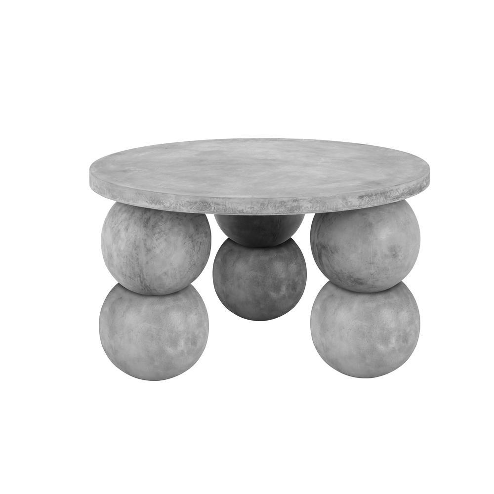 Dani Round Entryway Table Medium in Light Grey Concrete. Picture 1