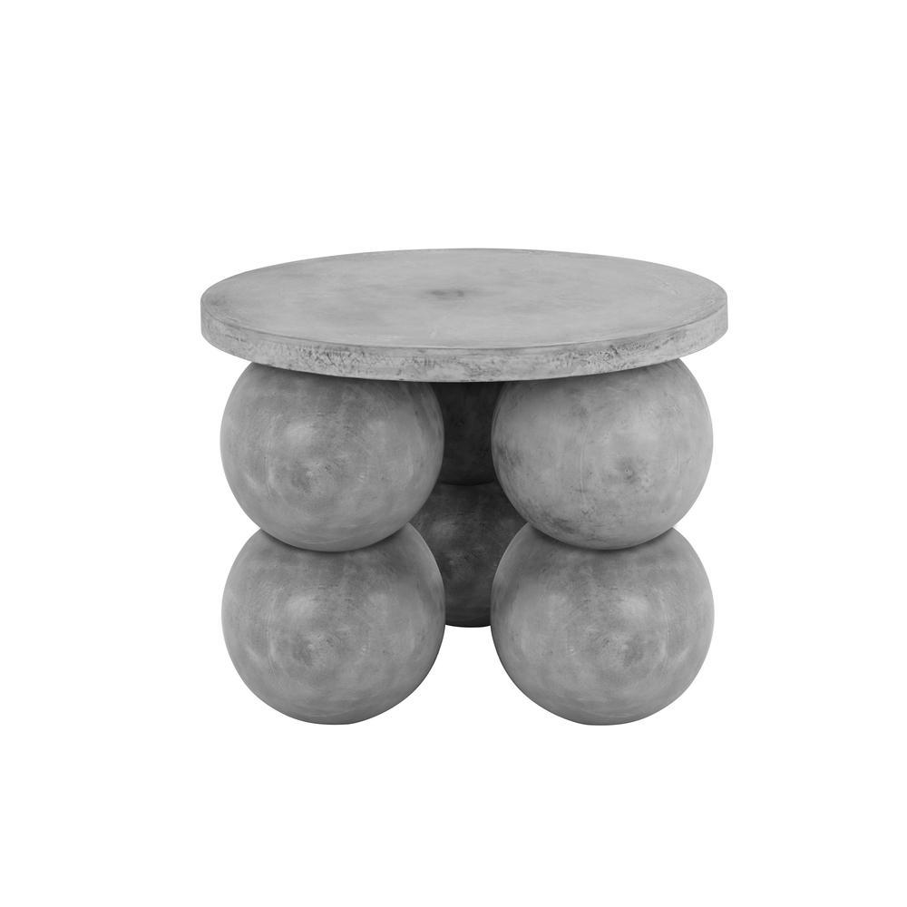 Dani Round Entryway Table Small in Light Grey Concrete. Picture 1