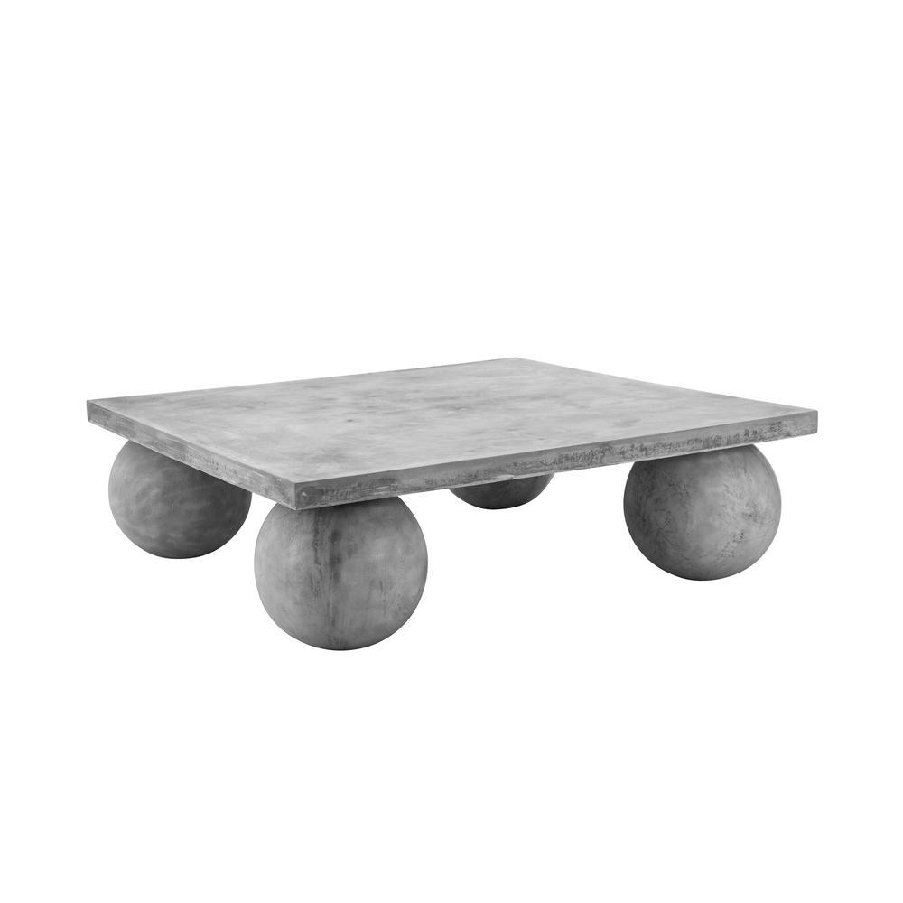 Dani Square Coffee Table Large In Light Grey Concrete. Picture 1
