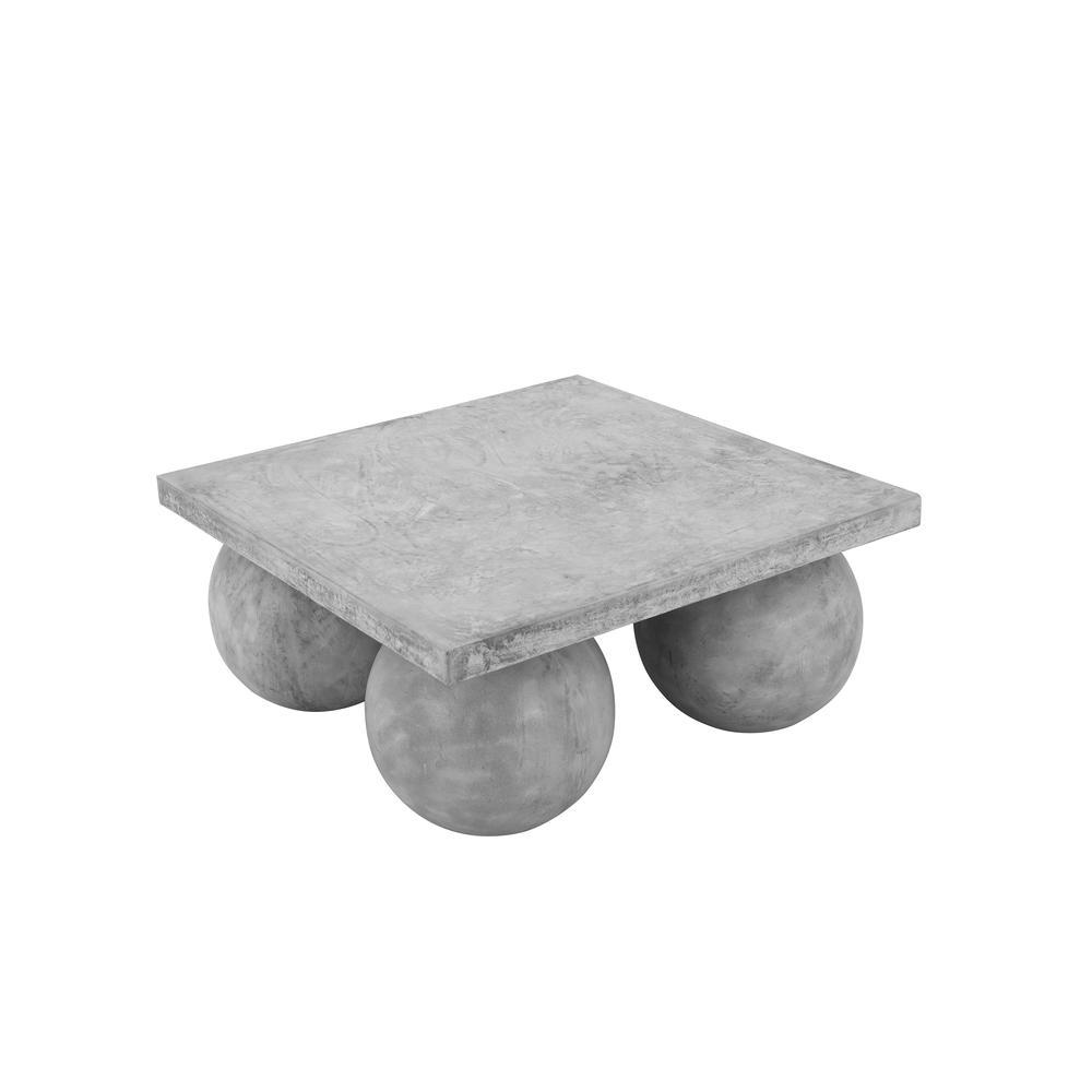 Dani Square Coffee Table Small In Light Grey Concrete. Picture 1