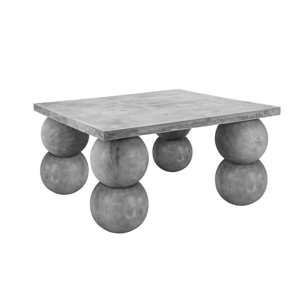 Dani Square Dining Table Large in Light Grey Concrete. Picture 1