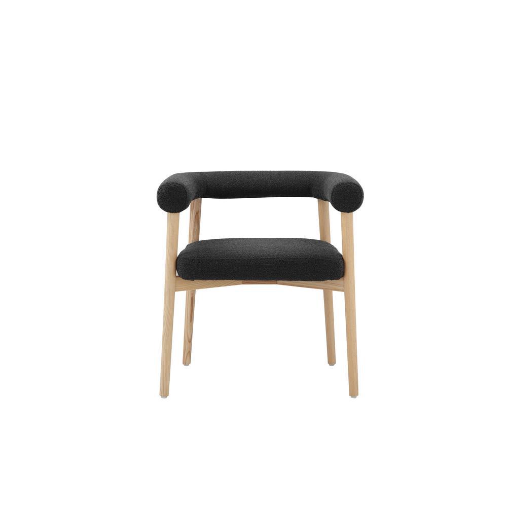 Tobias Dining Chair in Black Boucle. Picture 1