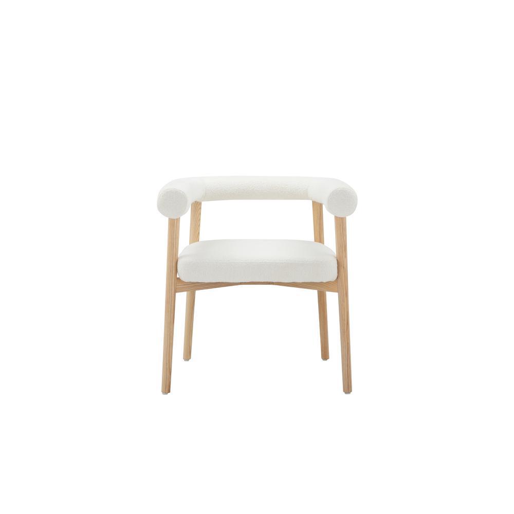 Tobias Dining Chair in Ivory Boucle. Picture 1