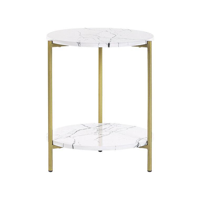 Rise side table in white and gold. Picture 1