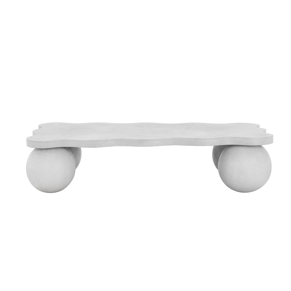 Dani Curvy Coffee Table Large in Ivory Concrete. Picture 1