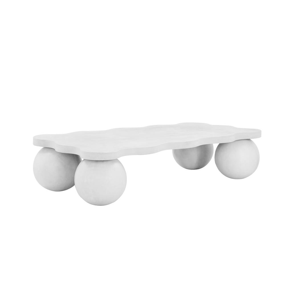 Dani Curvy Coffee Table Large in Ivory Concrete. Picture 2